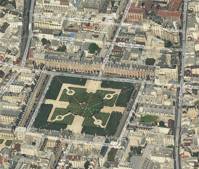 Air view of Place des Vosges